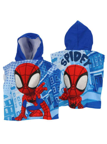 Spiderman Spiderman Mikrofaser Poncho für Kinder 100x55 cm in Blau