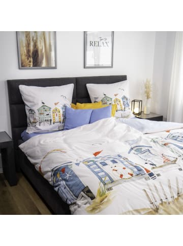 Good Morning Renforcé Bettwäsche - Vacation - Strandhäuser in blau