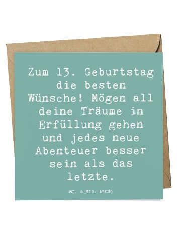 Mr. & Mrs. Panda Einladungskarte Spruch 13. Geburtstag Wünsche m... in Meeresbrise