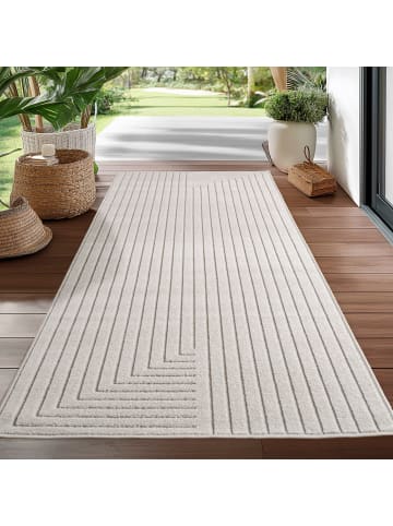 KADIMA DESIGN Teppich In-/Outdoor Kurzflor Skandinavisch Polypropylen Terrasse in Creme