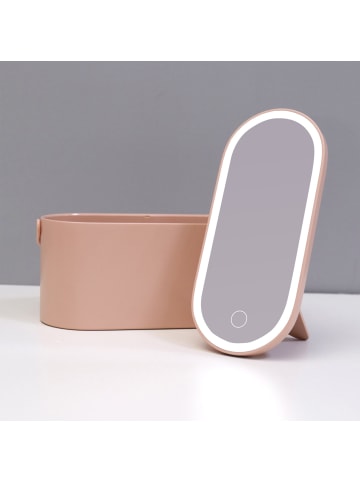 Ailoria MAGNIFIQUE Beautycase mit dimmbarem LED-Spiegel (USB) in rosa