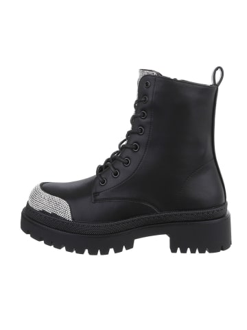 Ital-Design Stiefelette in Schwarz und Silber