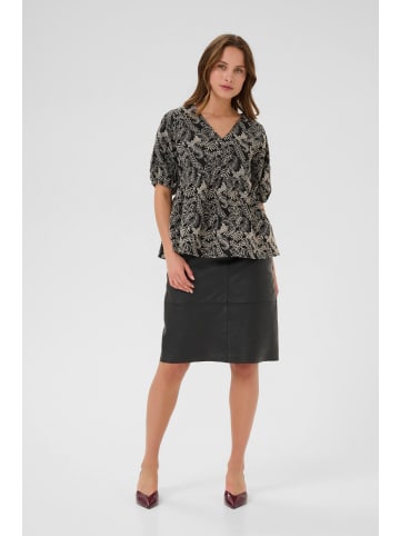 CULTURE Kurzarm-Bluse CUtaylar Relaxed fit in Black/Whitecap