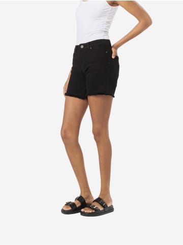 KOROSHI Einfache schmale Baumwollshorts in Schwarz
