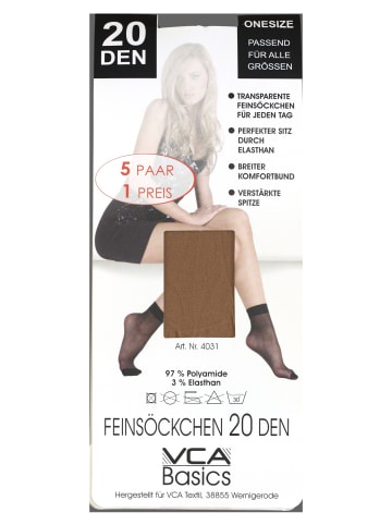 Cotton Prime® Feinsöckchen, 20 Den 10 Paar, mit Komfortbund in perle