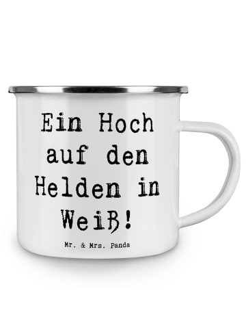 Mr. & Mrs. Panda Trinkbecher Spruch Arzt Held mit Spruch in Weiß