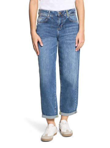 CARTOON Used Look-Jeans mit Waschung in Dark Blue Denim