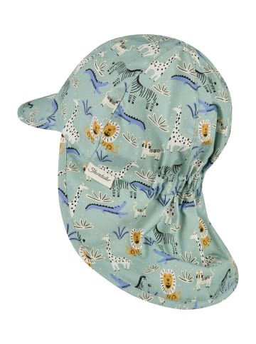 Sterntaler Schirmmütze mit Nackenschutz Zootiere in hellgrün