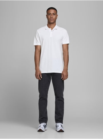 Jack & Jones Einfarbiges Polo Hemd Pique T-Shirt mit Kragen JJEBASIC in Weiß