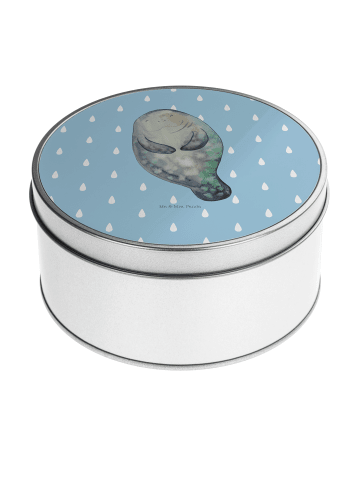 Mr. & Mrs. Panda Blechdose rund Seekuh Happy ohne Spruch in Blau Pastell