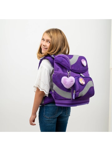 Belmil 5tlg-Set: Schulranzen Set Smarty Purple Sky in Lila H37xL26xT18 cm
