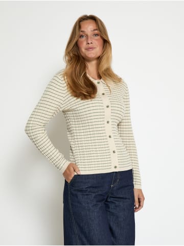 DESIRES Strickjacke in Oil Green Stripe