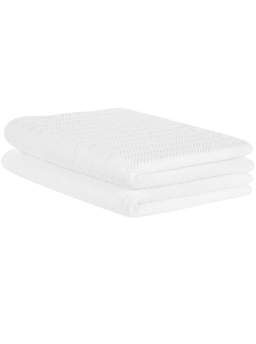 Beliani 2er-Set Handtuch MITIARO in Weiß