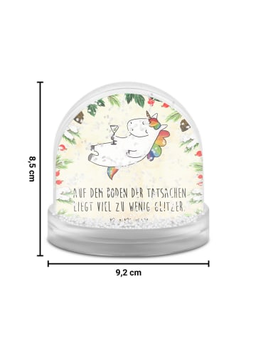 Mr. & Mrs. Panda Schneekugel Weihnachten Einhorn Blümchentail mit Sp... in Naturpapier
