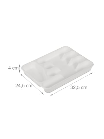 relaxdays 10 x Besteckkasten in Weiß - (B)24,5 x (H)4 x (T)32,5 cm