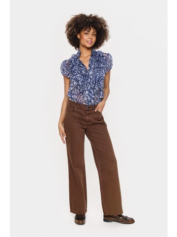 SAINT TROPEZ Langarm - Hemd LiljaSZ Gerade Passform in Midnight Sail Paisley