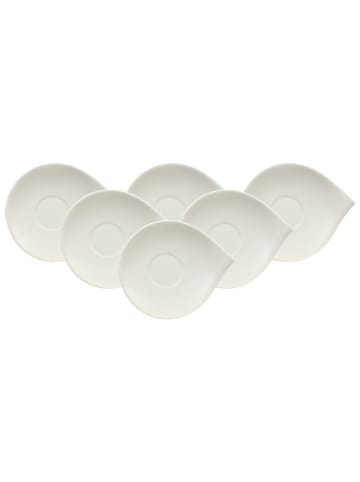 Villeroy & Boch 6er Set Kaffeeuntertassen Flow in Weiß 18 x 15 cm