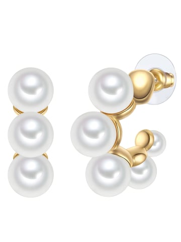 Yokoamii Ohrringe aus Metall-Legierung mit Perle (synth.) in gelbgold
