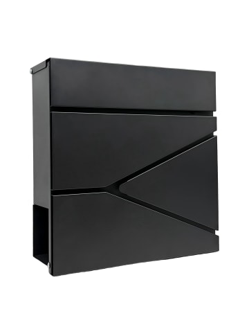 relaxdays Briefkasten in Schwarz - (B)37 x (H)37 x (T)11 cm