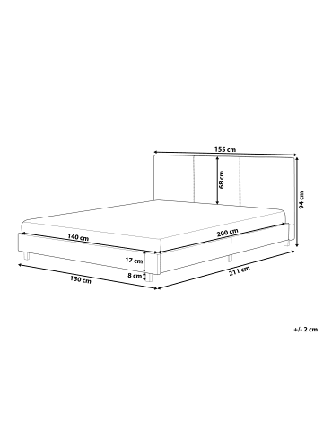 Beliani 10-tlg Doppelbett ALBI in Beige/Schwarz