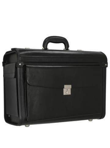 D&N Business - Pilotenkoffer 46 cm Leder (schwarz) in schwarz