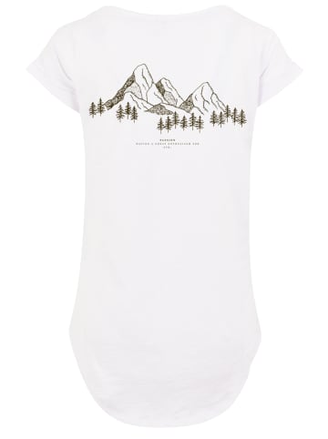 F4NT4STIC Damen T-Shirt Lang PLUS SIZE Mountain Berge in weiß