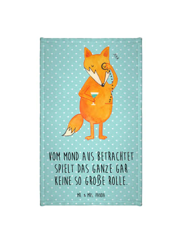 Mr. & Mrs. Panda Gästehandtücher Fuchs Lord mit Spruch in Türkis Pastell