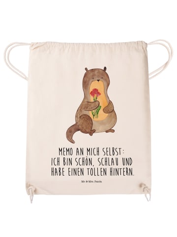 Mr. & Mrs. Panda wander rucksack Otter Blumenstrauß mit Spruch in Creme