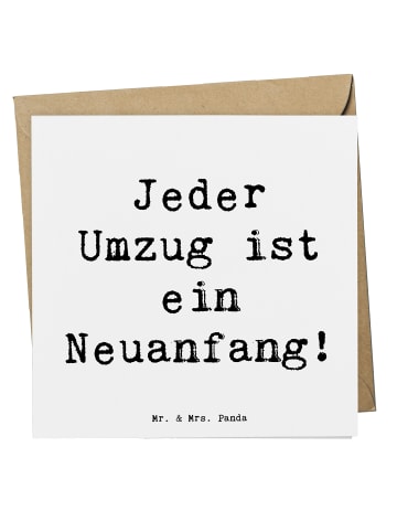 Mr. & Mrs. Panda Klappkarte Spruch Umzug Neuanfang mit Spruch in Weiß