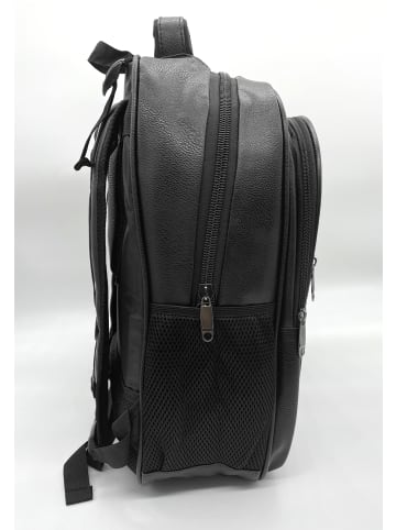 EGOMAXX Kunstleder Rucksack Funktionaler Backpack Wasserabweisendes Design in Schwarz