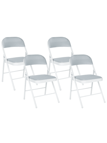 Beliani 4er-Set Konferenzstuhl SPARKS in Grau/Weiß