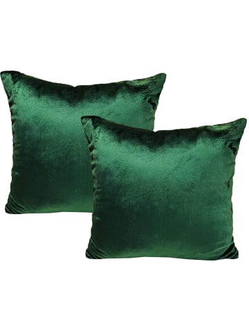 JACK 2er Set Teddy Flausch Kissenhülle Kissenbezug in Grün