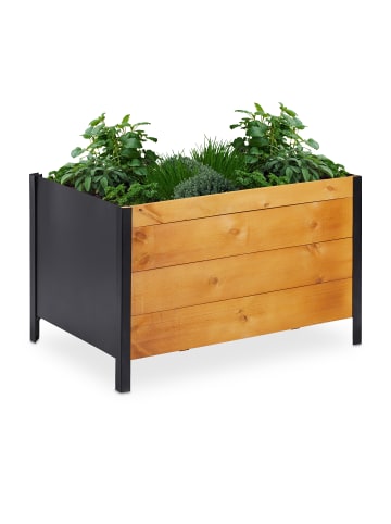 relaxdays Hochbeet in Natur - (B)78 x (H)48 x (T)51 cm