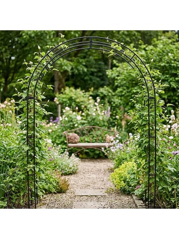 relaxdays Rosenbogen in Schwarz - (B)140 x (H)240 x (T)38 cm