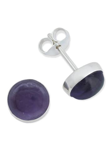 mantraroma 925er Silber - Ohrstecker (L) 8 x (B) 8 mm mit Amethyst