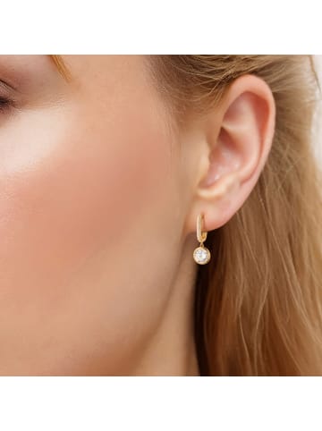 Yokoamii Creolen aus Messing mit Zirkonia in gelbgold