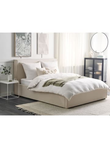 Beliani 2-tlg Doppelbett MOISSAC in Beige/Schwarz