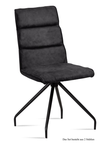 58 aufm Kessel ESSZIMMERSTUHL (2er-Set) Devnet 47x92x60 Schwarz/Anthrazit