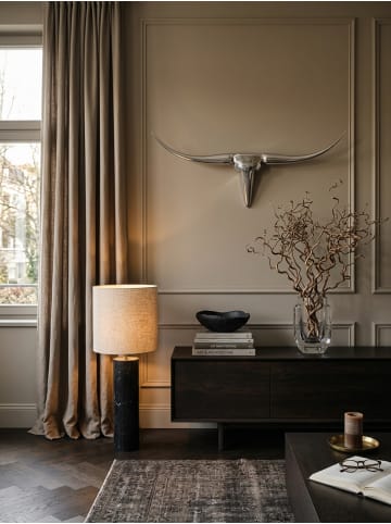 KADIMA DESIGN Bull Geweih S Wanddekoration 74cm breit Alu Aluminium silber in Silbern