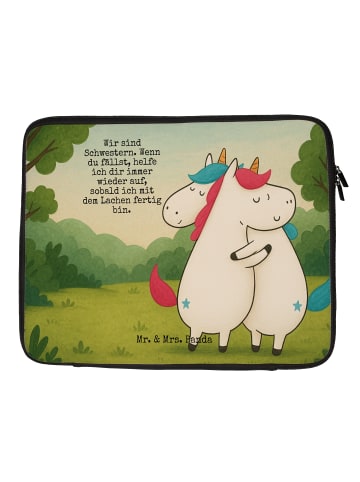 Mr. & Mrs. Panda Laptoptasche Einhörner Umarmen Design mit Spruch in Weiß