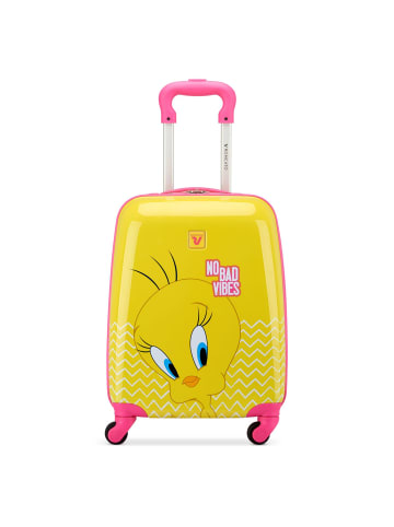 Roncato Looney Tunes 4 Rollen Kindertrolley 44 cm tweety giallo