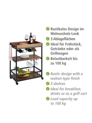 Wenko Küchenwagen Rustico, Küchenwagen Mod. Rustico in Braun