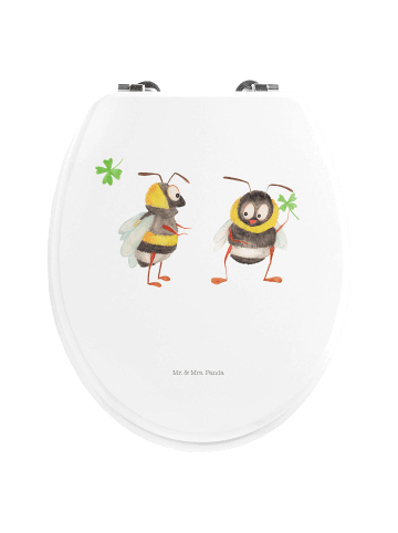 Mr. & Mrs. Panda WC Brille Hummeln Kleeblatt ohne Spruch in Weiß
