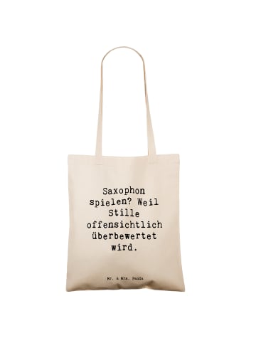 Mr. & Mrs. Panda Schultasche Spruch Saxophon Leidenschaft mit Sp... in Creme