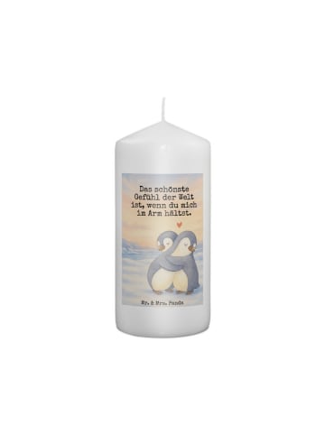 Mr. & Mrs. Panda Geburtstagskerze Pinguine Kuscheln Design mit S... in Weiß