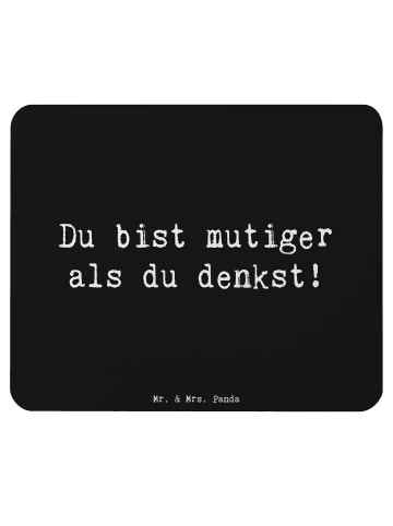 Mr. & Mrs. Panda Mousepad Spruch Alleine schlafen lernen Mutiger... in Schwarz