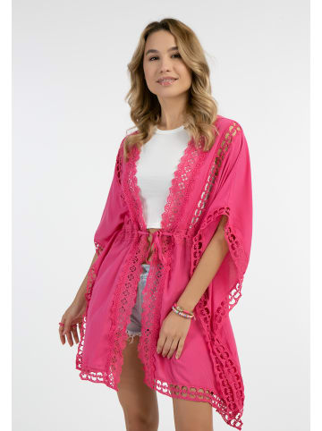 IZIA Kimono Mit Lochspitze in Pink