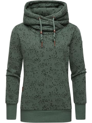 ragwear Hoodie Gripy Flowery in Pine Green