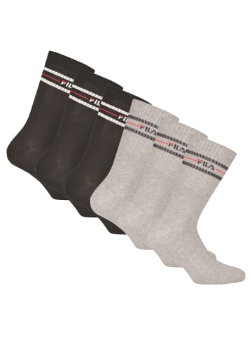 Fila Socken 6er Pack in Schwarz/Grau