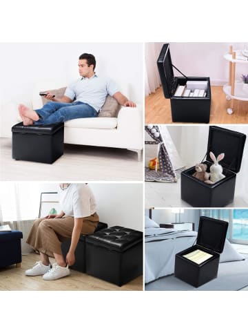 COSTWAY Sitzhocker mit Stauraum in Schwarz
